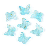 Glass Butterflies - Turquoise (9.5x11mm), 10 pcs - Uniq Perler - 117098