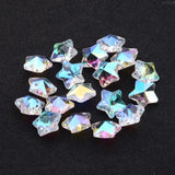 Glas Stjerner - Facetteret (13x7mm) 10 Stk - Uniq Perler - 0001489276