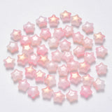 Glas Stjerner - Pink Med Glitter (8x8,5mm) 10 Stk - Uniq Perler - 115258
