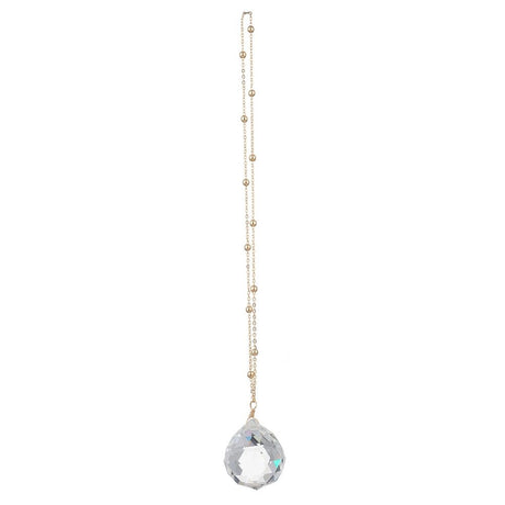 Glas Suncatcher – Rund Med Messingkæde (236mm) - Uniq Perler - 120146
