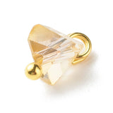 Glas Vedhæng – Antik Hvid/Beige, Trekantform (8x6x4,5mm) 8 stk - Uniq Perler - 115526