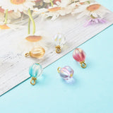 Glas Vedhæng, Assorteret Farver, 16x10mm, 10 stk. - Uniq Perler - 17384