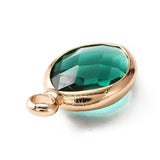 Glas Vedhæng, Grøn, Facetteret, 13x8mm - Uniq Perler - 112284