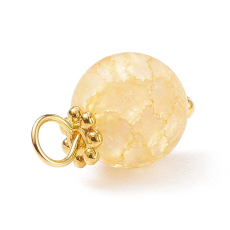 Glas Anhänger, Mischfarben, mattiert, 12x8,5mm, 10 Stück - Uniq Perler - 111589