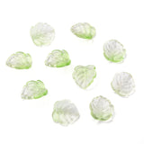 Glasblade Vedhæng – Grønt Farvemix (15x14mm) 20 stk - Uniq Perler - 