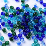 Glasperle Mix, Grøn/Blå (4 - 4,5mm), 400 Stk - Uniq Perler - 113965