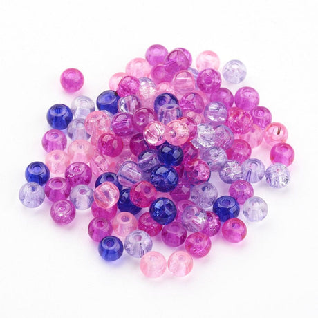 Glasperle Mix – Pink/Lilla (4 - 4,5mm), 400 Stk - Uniq Perler - 113963
