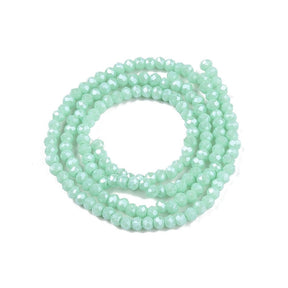 Glasperler – Akvamarin, Facetterede Rondel (2,3~2,7x2mm) - Uniq Perler - 120346