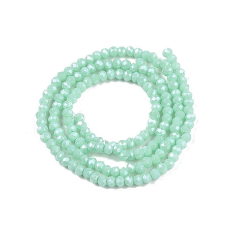 Glasperler – Akvamarin, Facetterede Rondel (2,3~2,7x2mm) - Uniq Perler - 120346