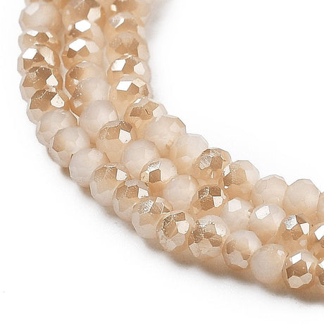 Glasperler, Beige, Rondel, 3x2,5mm - Uniq Perler - 113966