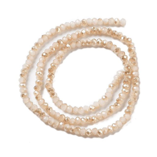 Glasperler, Beige, Rondel, 3x2,5mm - Uniq Perler - 113966