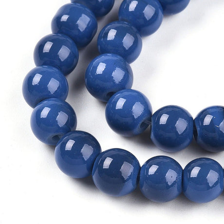 Glasperler –Blå (8~8,5mm) 78~79cm - Uniq Perler - 