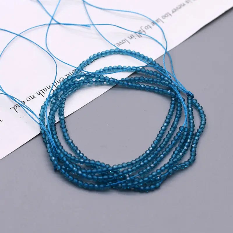 Glasperler, Blå, Facetteret, Rondel, 2mm - Uniq Perler - 0001489660