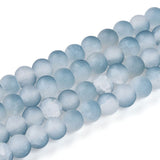 Glasperler – Blå, Krakeleret, Frostet (6mm) - Uniq Perler - 115069