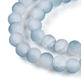 Glasperler – Blå, Krakeleret, Frostet (6mm) - Uniq Perler - 115069