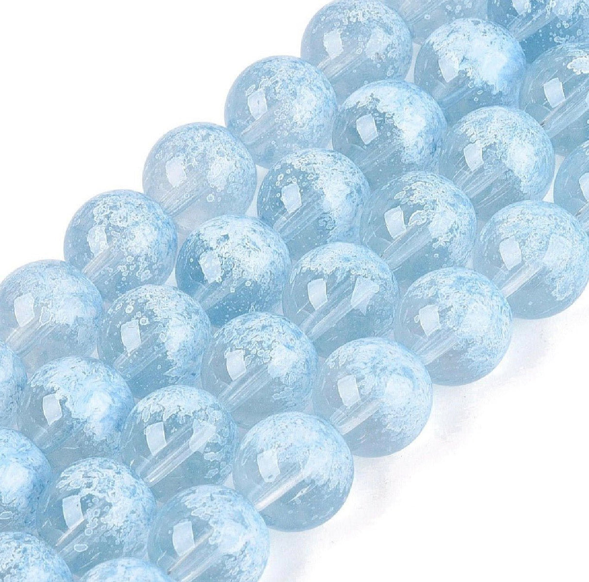 Glasperler – Blå, Runde (10mm) - Uniq Perler - 123599