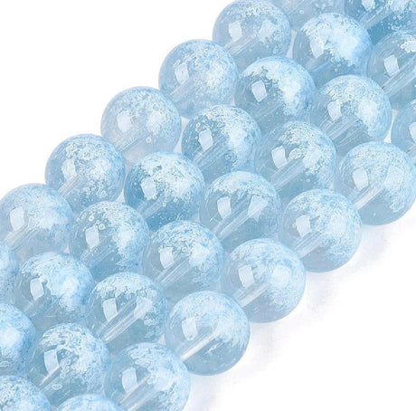 Glasperler – Blå, Runde (10mm) - Uniq Perler - 123599