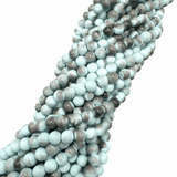 Glasperler – Blå Two Tone, Runde (8~8.5mm) - Uniq Perler - 119192