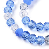 Glasperler, Blå/Klar, Transparent, Facetteret, Rondel, (3x2,5mm) - Uniq Perler - 1111490280