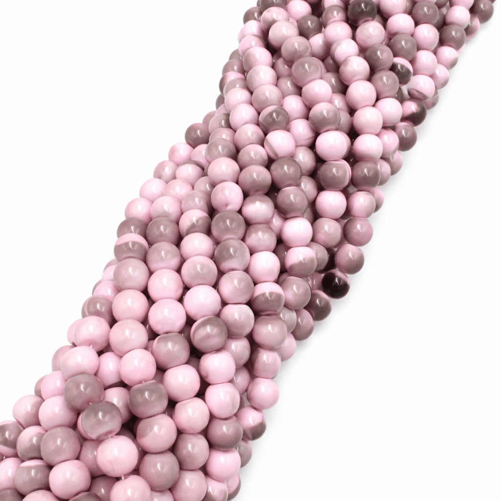 Glasperler – Blomme, To - Farvet, Runde (8 - 8.5mm) - Uniq Perler - 119183