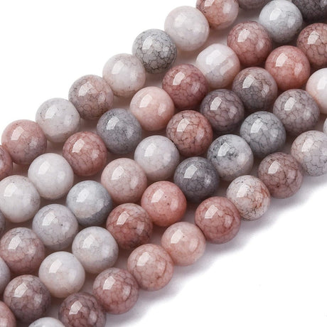 Glasperler – Brun/Rosa (8,5mm) - Uniq Perler - 116109