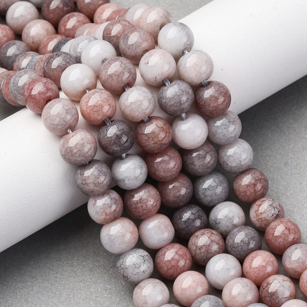 Glasperler – Brun/Rosa (8,5mm) - Uniq Perler - 116109