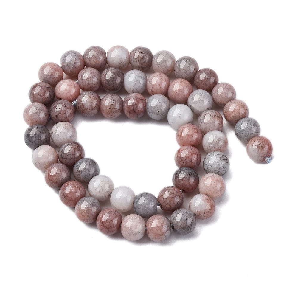 Glasperler – Brun/Rosa (8,5mm) - Uniq Perler - 116109