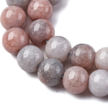 Glasperler – Brun/Rosa (8,5mm) - Uniq Perler - 116109