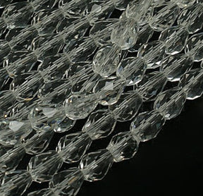 Glasperlen Tropfen, Klar, 12x8mm - Uniq Perler - 112407