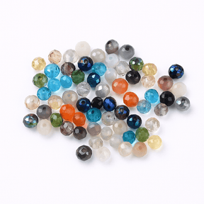 Glasperlen Elektroplattiert – Farb-Mix, Rondell (3x4mm) Ca. 200 Stück - Uniq Perler - 115854