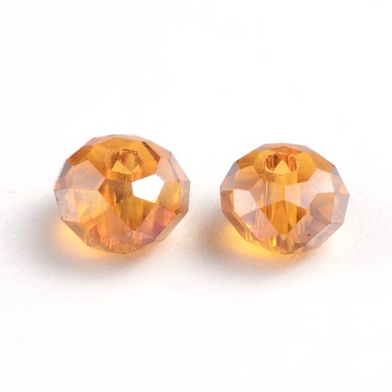 Glasperler Elektroplatede – Mix Farver, Rondel (3x4mm) Ca. 200 Stk - Uniq Perler - 115854