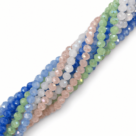 Glasperler – Facetterede Rondeller, Farve Mix (6x5mm, 10 Strenge) - Uniq Perler - 0000014889097, 025882445679910012073849
