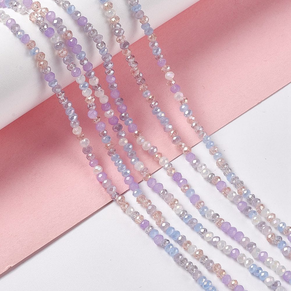 Glasperler, Facetteret, Elektroplatede, (3x2,5mm) - Uniq Perler - 0000014332