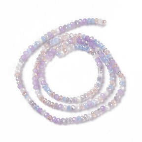 Glass beads, Faceted, Electroplated, (3x2.5mm) - Uniq Perler - 0000014332
