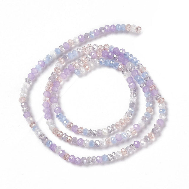 Glasperler, Facetteret, Elektroplatede, (3x2,5mm) - Uniq Perler - 0000014332