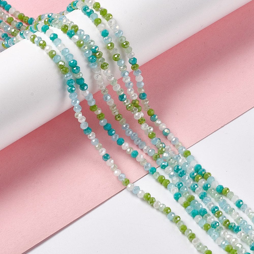 Glasperler, Facetteret, Elektroplatede, (3x2,5mm) - Uniq Perler - 0001489527