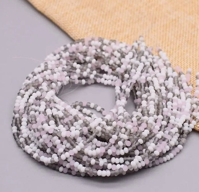 Glasperler, Facetteret, Frostet, Rondel, 2 - 2,5mm - Uniq Perler - 0001489687