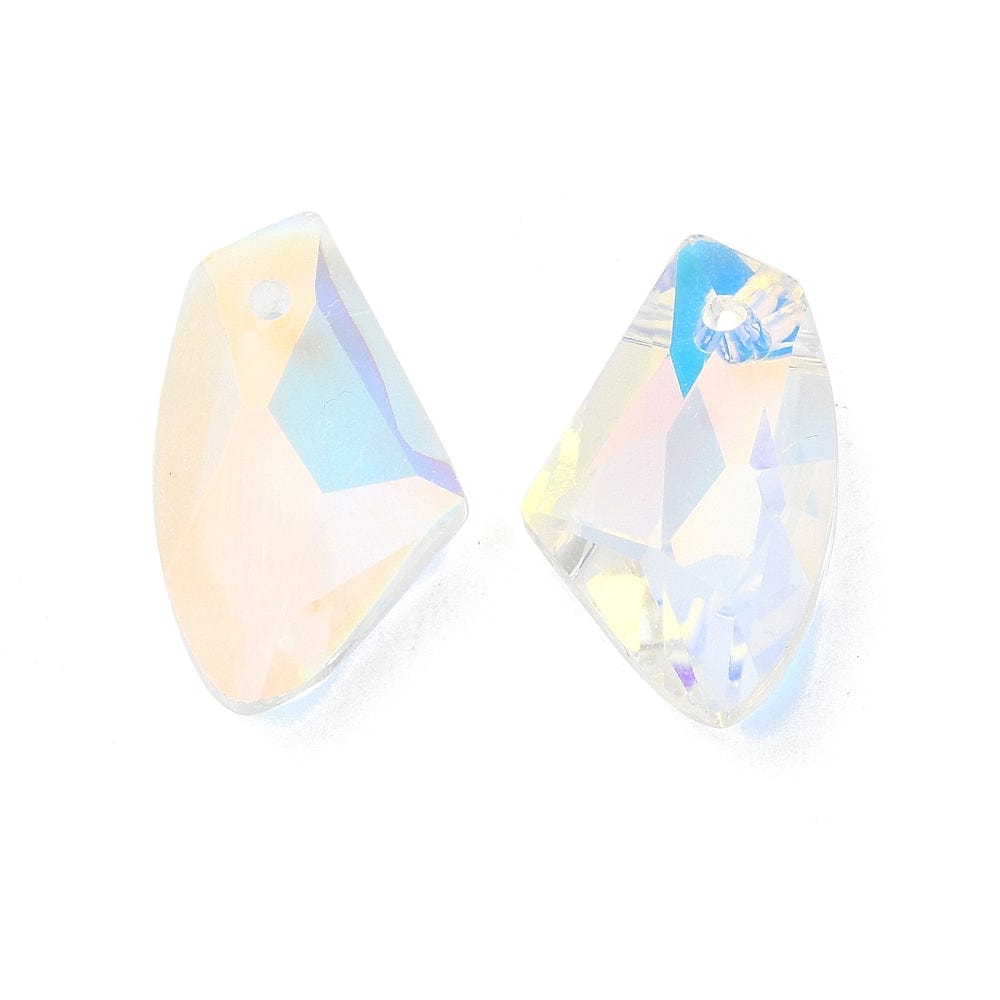 Glasperler - Facetteret, Klar (19x11mm) 2 Stk - Uniq Perler - 113390