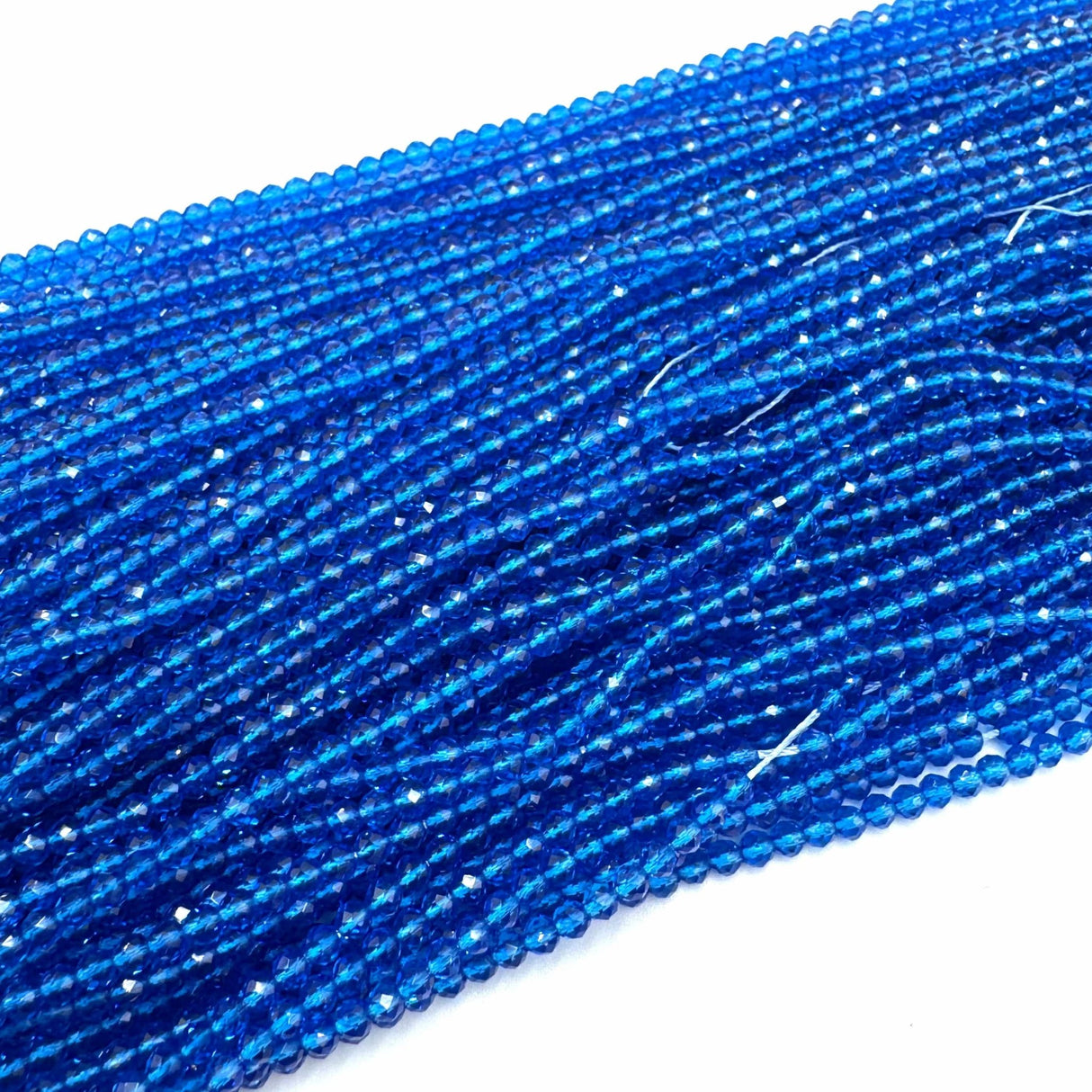 Glasperler - Facetteret, Klar Blå, (3mm) - Uniq Perler - 746799