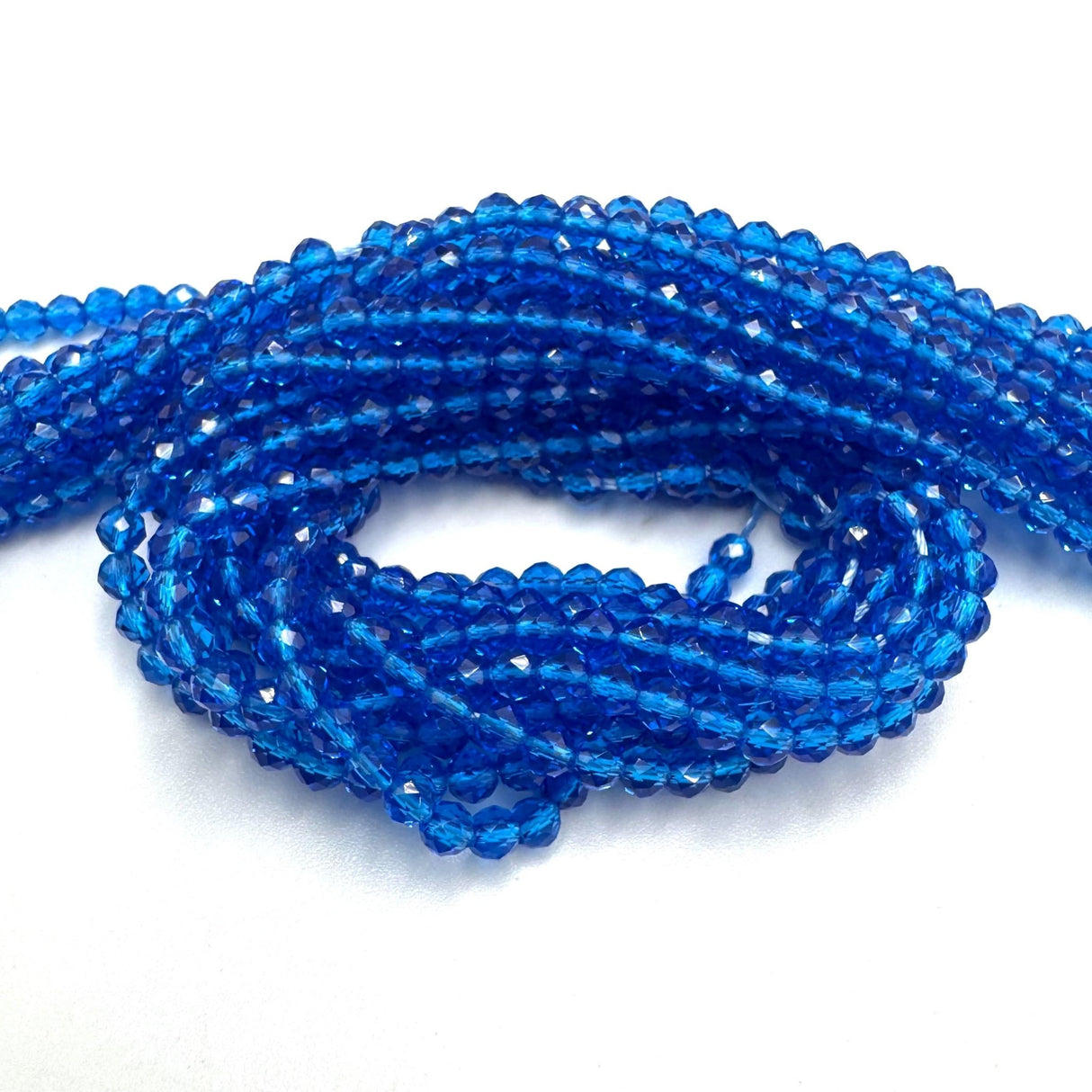 Glasperler - Facetteret, Klar Blå, (3mm) - Uniq Perler - 746799