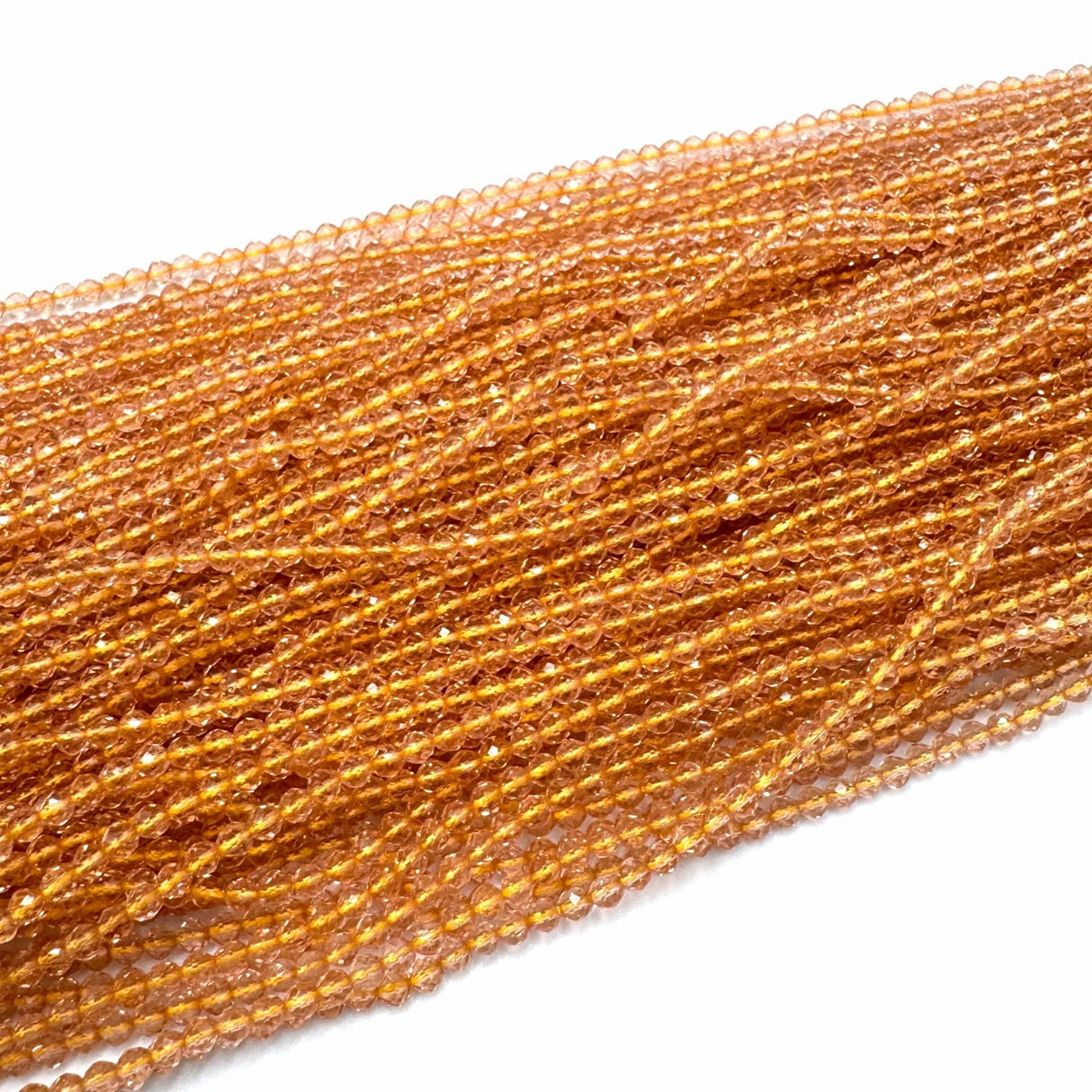 Glasperler - Facetteret, Klar Orange, (3mm) - Uniq Perler - 91543