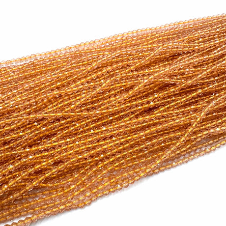 Glasperler - Facetteret, Klar Orange, (3mm) - Uniq Perler - 91543