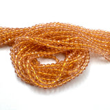 Glasperler - Facetteret, Klar Orange, (3mm) - Uniq Perler - 91543