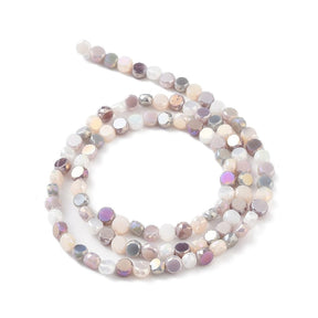Glass beads, Faceted, Coin-shaped, (4x2.5mm) - Uniq Perler - 112996