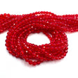 Glasperler - Facetteret, Rød, (3mm) - Uniq Perler - 66990