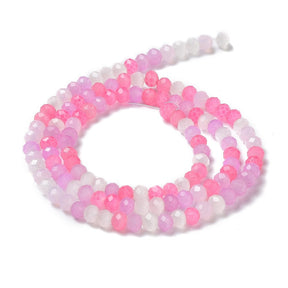 Glass beads, Faceted, Rondelle, (3x3.5mm) - Uniq Perler - 148977
