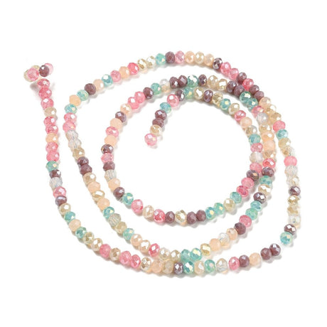 Glasperler, Farve Mix, Elektroplatede, Facet, (3x2mm) - Uniq Perler - 111686