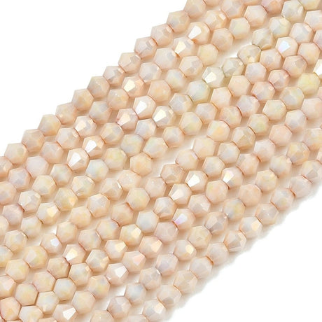 Glasperler – Farve Mix, Facetterede (3x2,5mm) 10 strenge - Uniq Perler - 123686