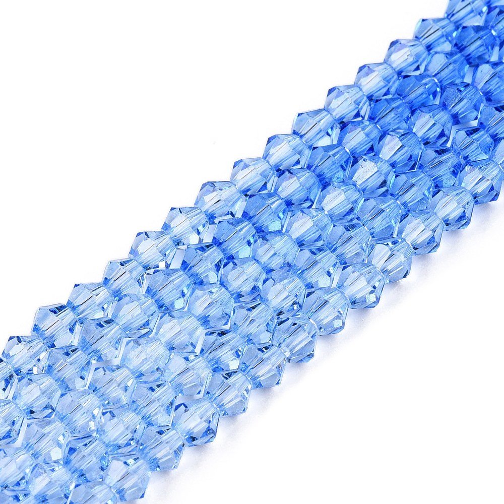 Glasperler – Farve Mix, Facetterede Bicone (2.9~3.3x2.5mm) - Uniq Perler - 118597