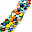 Glasperler – Farve Mix, Facetterede Ovale (16x12x7mm) - Uniq Perler - 123521